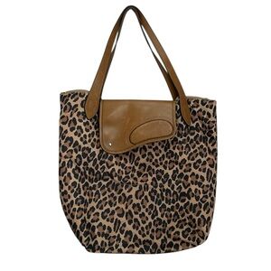 Ralph Lauren Animal Print Leather Magnetic  Close Flap Zip Closure Tote One Size